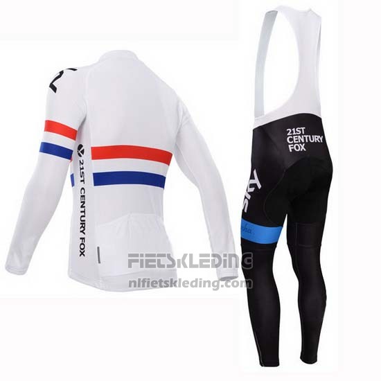 2014 Fietskleding Sky Kampioen Regno Unito Wit Lange Mouwen en Koersbroek